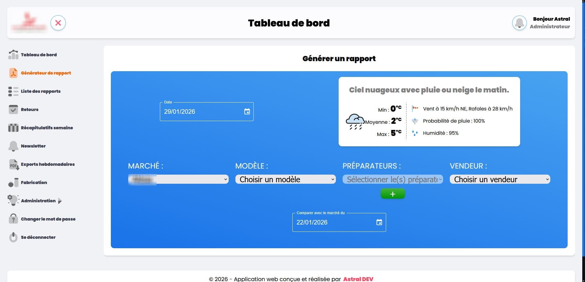 Plateforme de gestion logistique pour un verger - Screenshot 2