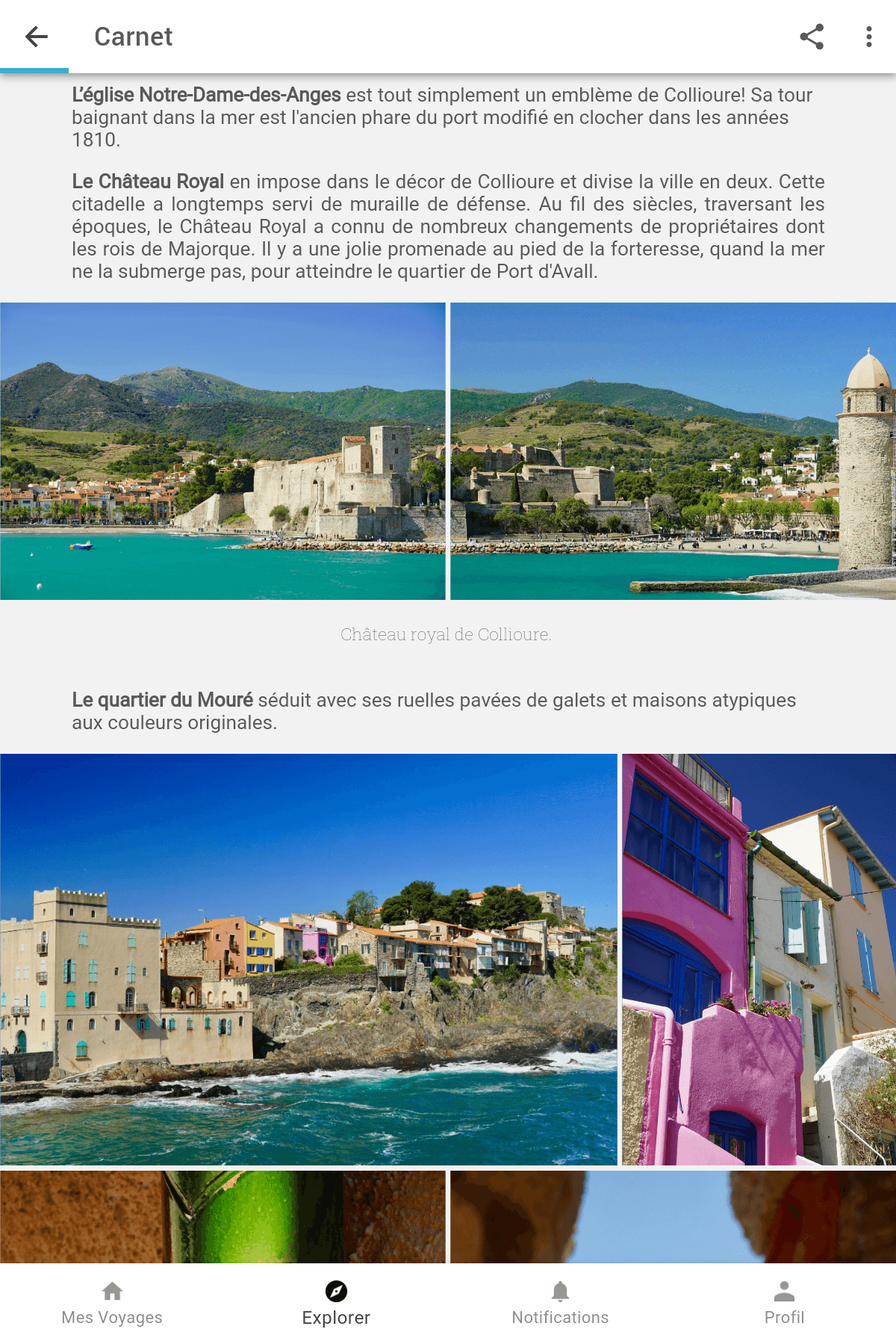 Application mobile de partage de voyages - Screenshot 3