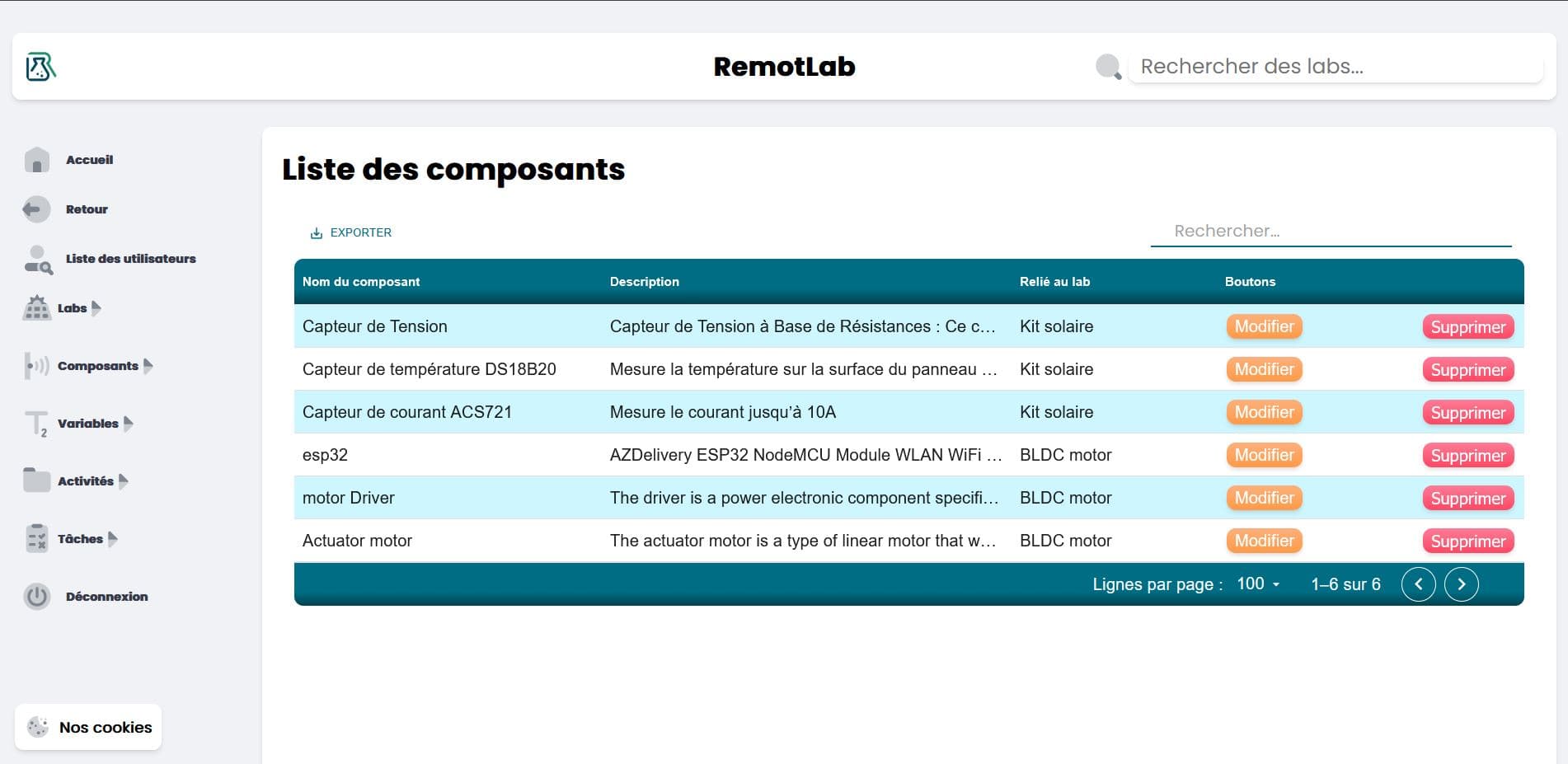 Plateforme de laboratoires distants - Screenshot 3