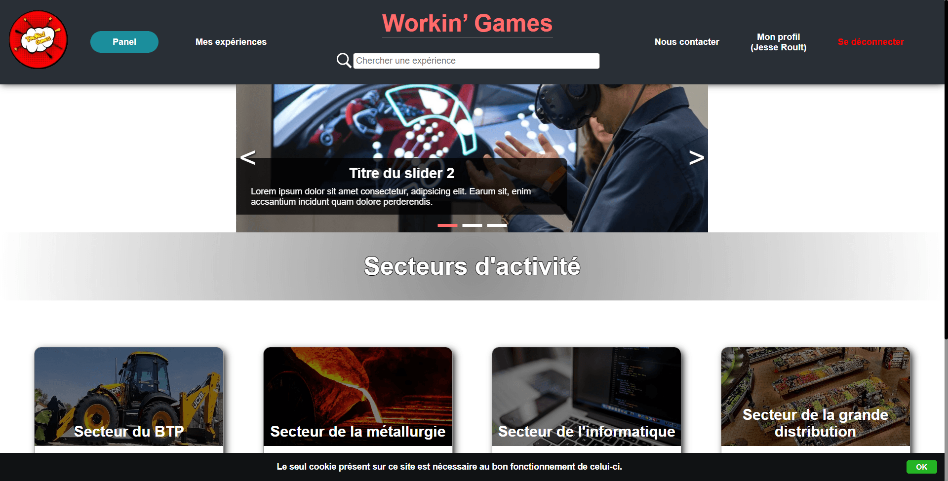 Plateforme de simulations métiers - Screenshot 1